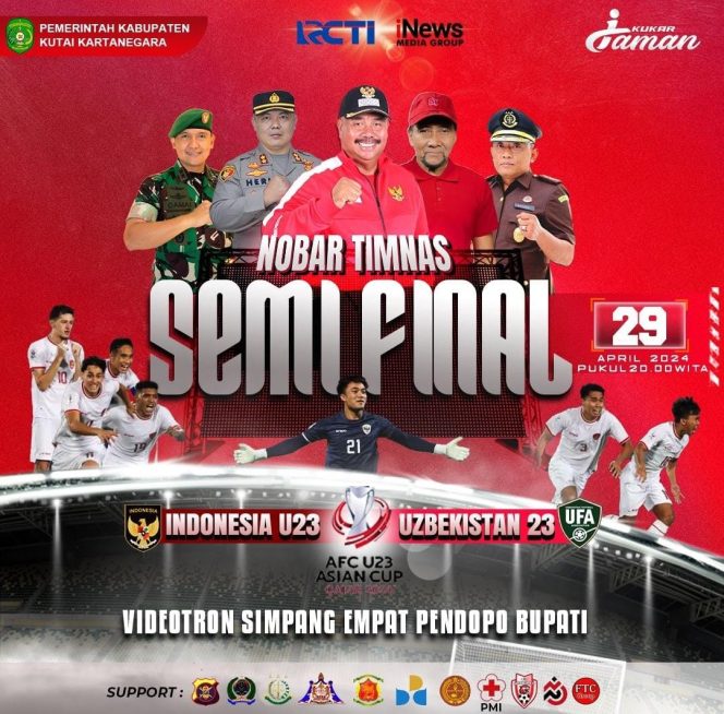 Nobar Semifinal AFC U23 Asian Cup, Bupati Edi Ajak Masyarakat Kukar Dukung Timnas U23.(istimewa)