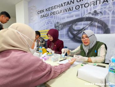Antusiasnya penerima manfaat dalam program cek kesehatan gratis (CKG) di Kantor Balai Kota Otorita IKN, KIPP, Nusantara, Kamis (09/10/2025).