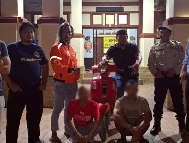 Dua pelaku curanmor, E dan B, bersama barang bukti berhasil diamankan oleh Tim Garangan Unit Reskrim Polsek Loa Janan.