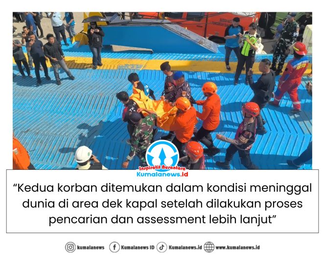 
 Tim Rescue Kantor Pencarian dan Pertolongan Balikpapan bersama unsur SAR gabungan mengevakuasi korban kecelakaan truk sembako yang terguling di dalam Kapal Dharma Kartika IX saat sandar di Pelabuhan Semayang, Balikpapan. Dok: Basarnas Kaltim.