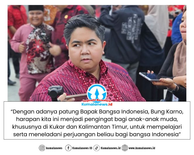 
 Wakil Ketua DPRD Kalimantan Timur, Ananda Emira Moeis, menyampaikan apresiasi atas pembangunan patung Bung Karno di Kecamatan Sangasanga, Kabupaten Kutai Kartanegara.