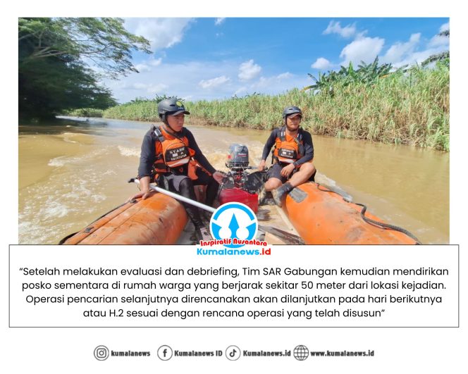 
 Tim SAR Gabungan melakukan operasi pencarian terhadap seorang pekerja sawit yang dilaporkan terjatuh dan tenggelam di Sungai Santan Ulu, Kecamatan Marangkayu, Kabupaten Kutai Kartanegara, Kalimantan Timur.
Foto: Basarnas Kaltim