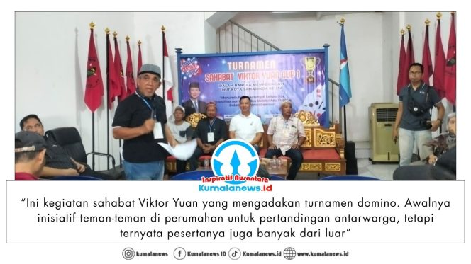 
 Anggota DPRD Kota Samarinda Viktor Yuan saat menghadiri Turnamen Gaplek Domino bertajuk Turnamen Sahabat Viktor Yuan Cup 1 dalam rangka memperingati HUT Kota Samarinda ke-358 yang digelar di Ruko Bumi Sempaja City, Samarinda, Sabtu (31/1/2026). Foto: Yana Ashari.
