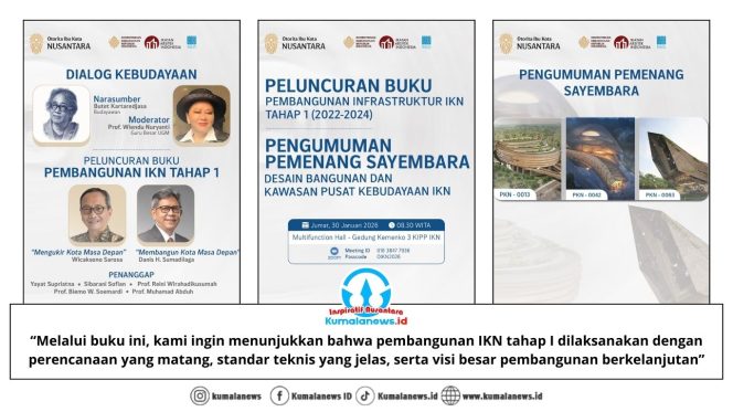 
 Desain bangunan dan Kawasan Pusat Kebudayaan IKN akan diumumkan bersamaan dengan peluncuran buku pembangunan infrastruktur IKN Tahap I (2022–2024) pada Jumat (30/1/2026) di Multifunction Hall Kantor Bersama 3, Kawasan Inti Pusat Pemerintahan (KIPP) Nusantara. Dok: Humas Otorita Ibu Kota Nusantara.