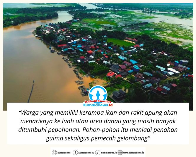 
 Potret Desa Sangkuliman, Kecamatan Kota Bangun, Kabupaten Kutai Kartanegara (Kukar), yang menyuguhkan pesona alam nan asri di sepanjang bantaran anak Sungai Mahakam. Kawasan ini menjadi bagian penting dari kehidupan masyarakat setempat yang bergantung pada sumber daya perairan serta menjaga kearifan lokal dalam harmoni dengan alam. Foto: Rojali.
