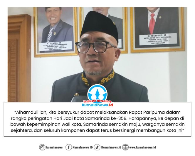 
 Wakil Ketua Komisi III DPRD Kota Samarinda, Arif Kurniawan, memberikan keterangan kepada media usai mengikuti Rapat Paripurna DPRD Kota Samarinda Masa Persidangan I Tahun 2026 dalam rangka peringatan Hari Jadi Kota Samarinda ke-358 dan Hari Jadi Pemerintah Kota Samarinda ke-66, Rabu (21/1/2026) malam. Foto: Yana Ashari.