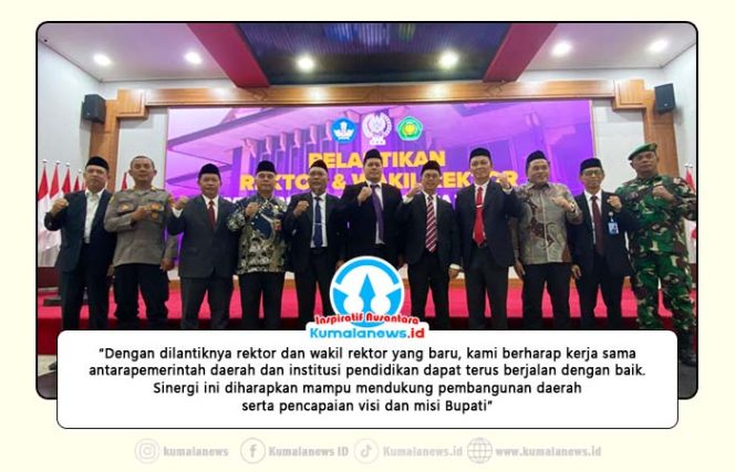 
 Foto bersama Asisten I Bidang Pemerintahan dan Kesejahteraan Rakyat Setkab Kukar, Akhmad Taufik Hidayat, Ketua DPR Kukar Ahmad yani, Ketua Yayasan Kartanegara Agus Setia Gunawan, Rektor Unikarta Prof. Ir. Dr. Ince Raden, jajaran Wakil Rektor, unsur Forkopimda, serta para tamu undangan usai pelantikan. Foto: Fairuzzabady.