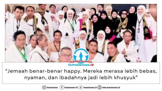 
 Foto bersama jemaah umrah mandiri yang mayoritas berasal dari Samarinda, Sulawesi Barat, Balikpapan, Bogor, Bandung, hingga Jakarta. Dok: PT Nur Ahmad Lompo bin Sahel.