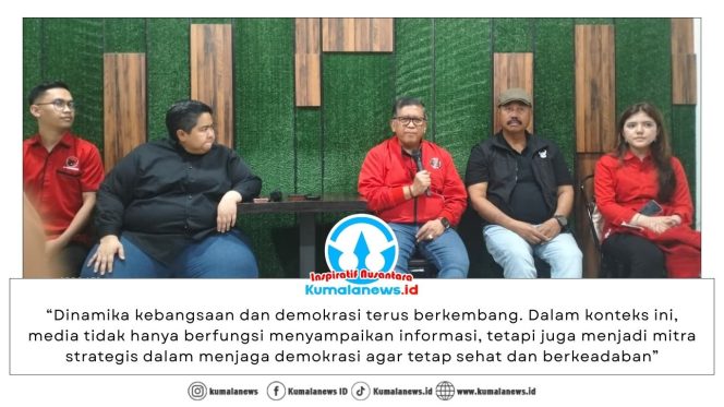 
 Sekretaris Jenderal PDI Perjuangan, Hasto Kristiyanto, menyampaikan sambutan sekaligus berdiskusi kebangsaan dalam ajang silaturahmi bersama insan pers di Kalimantan Timur, yang digelar oleh Dewan Pimpinan Daerah (DPD) PDI Perjuangan Kalimantan Timur, Senin (2/2/2026) sore. Foto: Yana Ashari.