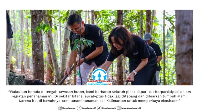 
 Indosat Ooredoo Hutchison melakukan penanaman pohon asli Kalimantan di Kawasan Miniatur Hutan Hujan Tropis IKN, Rabu (4/2/2026). Dok. Humas Otorita Ibu Kota Nusantara.