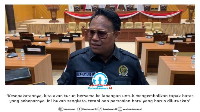
 Ketua Komisi I DPRD Kota Samarinda, Samri Shaputra, memberikan keterangan pers usai Rapat Dengar Pendapat (RDP) terkait pengaduan warga mengenai proses pemecahan bidang tanah di Perumahan Giri Indah, RT 39, Kelurahan Sambutan, Kecamatan Sambutan. Foto: Yana Ashari.