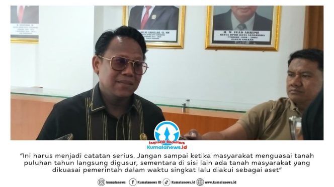 
 Ketua Komisi I DPRD Kota Samarinda, Samri Shaputra, memberikan keterangan pers usai RDP terkait sengketa lahan Puskesmas Sidomulyo. Ia menegaskan adanya hak masyarakat yang dinilai perlu mendapat perhatian serius dari pemerintah. Foto: Yana Ashari.