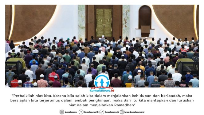 
 Tarawih perdana dilakukan di Masjid Negara IKN dipadati oleh ribuan jamaah pada 1 Ramadan 1447 H, Rabu (18/02/2026) malam. Dok: Humas Otorita Ibu Kota Nusantara.
