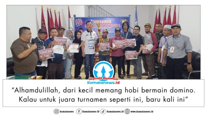 
 Foto bersama para pemenang Turnamen Sahabat Viktor Yuan Cup 1 Domino yang digelar untuk menyemarakkan Hari Ulang Tahun (HUT) Kota Samarinda ke-358. Foto: Yana Ashari.