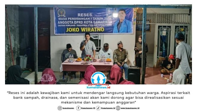 
 Anggota DPRD Kota Samarinda, Joko Wiratno, saat melaksanakan kegiatan Reses Masa Persidangan I Tahun 2026 di Jalan Sentosa Kenangan 8 RT 75, Kelurahan Sungai Pinang Dalam, Kamis (12/2/2026) malam. Foto: Yana Ashari.