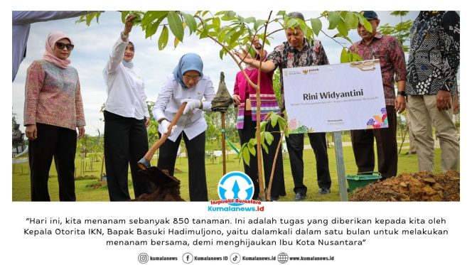 
 MenPANRB bersama seluruh Insan Otorita IKN melakukan aksi tanam pohon di Kawasan Inti Pusat Pemerintahan (KIPP) Nusantara, pada Jumat (13/2/2026). Dok: Humas Otorita Ibu Kota Nusantara.