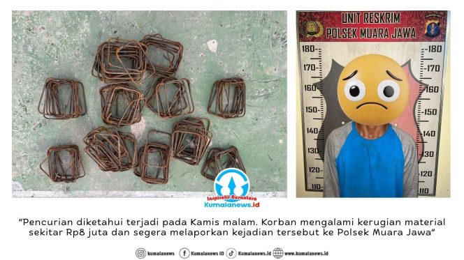 
 Pelaku bersama barang bukti berhasil diamankan oleh petugas dari Polsek Muara Jawa. Dok: Polsek Muara Jawa.