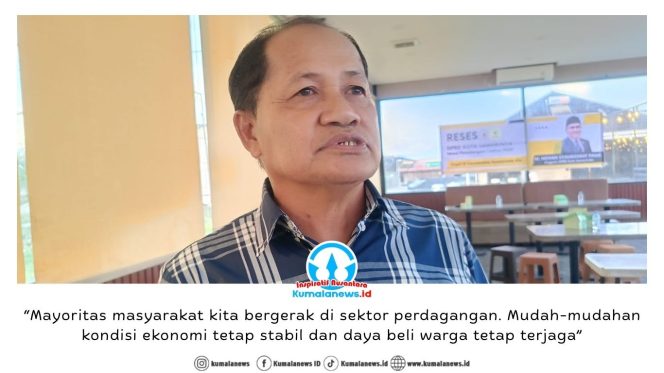 
 Wakil Ketua DPRD Kota Samarinda, Rusdi, memberikan keterangan terkait imbauannya agar para pedagang tidak menaikkan harga secara berlebihan menjelang bulan Ramadan.