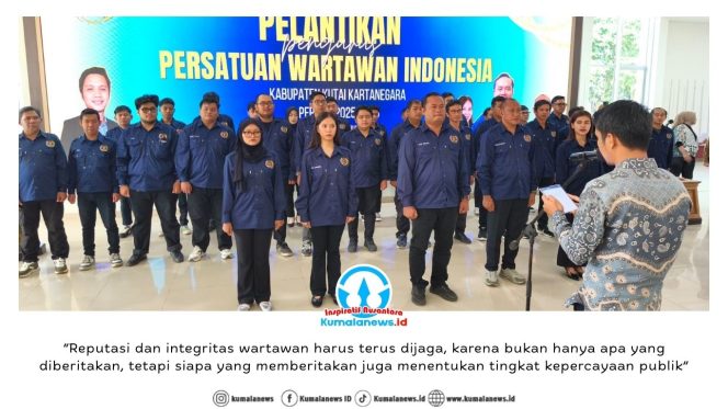 
 Pengurus Persatuan Wartawan Indonesia (PWI) Kabupaten Kutai Kartanegara (Kukar) periode 2025–2028 resmi dilantik di Ruang Serba Guna Kantor Bupati Kukar, Tenggarong, Senin (16/2/2026). Pelantikan dipimpin Ketua PWI Kalimantan Timur, Abdurrahman Amin. Dok: PWI Kutai Kartanegara.