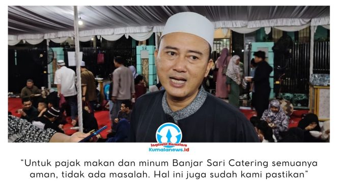 
 Sekretaris Komisi II DPRD Kota Samarinda, Rusdi Doviyanto, memberikan keterangan kepada awak media terkait kewajiban pajak makan dan minum Banjar Sari Catering yang dipastikan dalam kondisi aman dan tidak bermasalah. Foto: Yana Ashari.