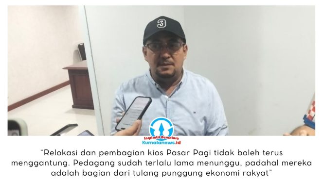 
 Ketua Komisi II DPRD Kota Samarinda, Iswandi, memberikan keterangan terkait sejumlah isu strategis terkait pengelolaan ekonomi daerah, mulai dari relokasi pedagang Pasar Pagi, peningkatan Pendapatan Asli Daerah (PAD), evaluasi kinerja Badan Usaha Milik Daerah (BUMD), hingga penguatan sektor perdagangan dan UMKM. Foto: Yana Ashari.
