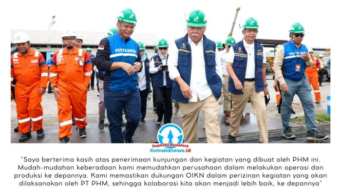 
 Kepala Otorita IKN, Basuki Hadimuljono, meninjau dua site PT Pertamina Hulu Mahakam pada Jumat (28/02/2026) di wilayah Kabupaten Kutai Kartanegara. Kegiatan ini menandai hadirnya ruang kolaborasi sekaligus kemudahan perizinan bagi berbagai sektor usaha di Kawasan Nusantara. Dok: Humas Otorita Ibu Kota Nusantara.