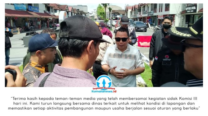 
 Ketua Komisi III DPRD Kota Samarinda, Deni Hakim Anwar, bersama unsur pimpinan dan anggota Komisi III melakukan inspeksi mendadak (sidak) ke sejumlah titik di Kota Tepian untuk memastikan kepatuhan terhadap aturan tata ruang, perizinan bangunan, hingga pengelolaan lingkungan. Foto: Yana Ashari.