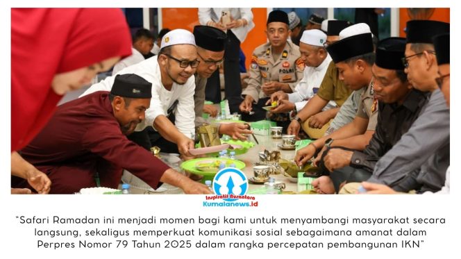 
 Safari Ramadan Otorita IKN diselenggarakan di empat kecamatan yang berada di wilayah delineasi IKN pada 3–16 Maret 2026, sebagai upaya mempererat silaturahmi sekaligus menyerap aspirasi masyarakat di kawasan sekitar pembangunan Ibu Kota Nusantara. Dok: Humas Otorita Ibu Kota Nusantara (IKN).