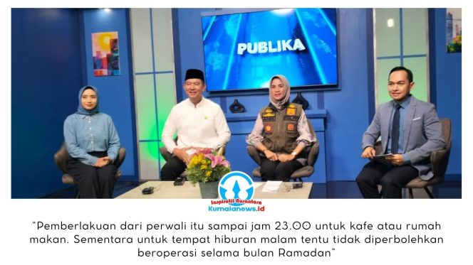 
 Anggota Komisi II DPRD Kota Samarinda, Viktor Yuan, menjadi narasumber dalam program Dialog Publika bertajuk “Penegakan Jam Operasional Kafe Samarinda Selama Ramadan” yang disiarkan langsung dari Studio 1 TVRI Kalimantan Timur, Jumat (6/3/2026). Foto: Yana Ashari.
