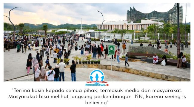 Sebanyak lebih dari 352 ribu masyarakat mengunjungi Kawasan Inti Pusat Pemerintahan (KIPP) Nusantara selama periode libur panjang nasional, 18–29 Maret 2026. Dok: Humas Otorita Ibu Kota Nusantara.