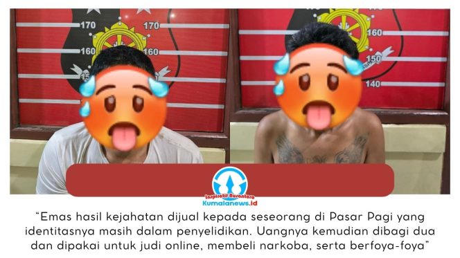 
 Dua pelaku pencurian dengan kekerasan (curas) terhadap seorang nenek di Kecamatan Loa Janan, Kabupaten Kutai Kartanegara, berhasil diamankan aparat kepolisian setelah kasusnya sempat viral di media sosial. Dok: Polsek Loa Janan.