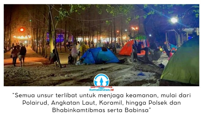 
 Suasana pengunjung di Pantai Panrita Lopi, Kutai Kartanegara, menikmati sejuknya udara dan keasrian kawasan pantai pada malam hari. Dok: Panrita Lopi Beach.