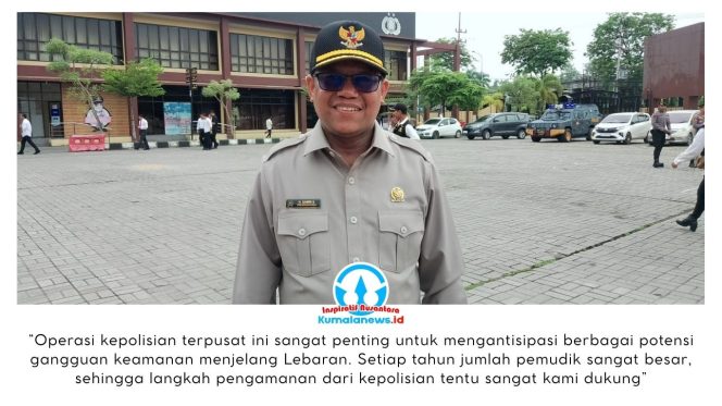
 Ketua Komisi I DPRD Kota Samarinda, Samri Shaputra, menyampaikan dukungannya terhadap pelaksanaan Operasi Kepolisian Terpusat Ketupat 2026 yang digelar Polresta Samarinda guna mengamankan perayaan Idul Fitri 1447 Hijriah di Kota Samarinda. Foto: Yana Ashari.