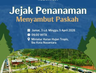 Otorita Ibu Kota Nusantara (IKN) menyambut peringatan Hari Paskah dengan menggelar kegiatan Jejak Penanaman bersama masyarakat umum di Kawasan Inti Pusat Pemerintahan (KIPP) Nusantara. Masyarakat yang ingin berpartisipasi dapat mendaftarkan diri melalui aplikasi IKNOW yang tersedia di Google Play Store dan App Store. Dok: Humas Otorita Ibu Kota Nusantara.
