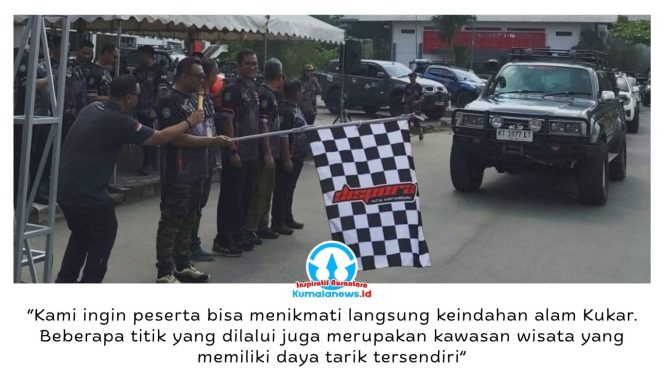 
 Bupati Kutai Kartanegara, Aulia Rahman Basri, didampingi Kapolres Kukar AKBP Khairul Basyar, Kepala Dispora Kukar, serta tamu undangan lainnya, melepas peserta off-roader dalam ajang Blusukan Alam Kukar (Blukar) 2026 di halaman Kantor Dispora Kukar, Jumat (24/4/2026). Pelepasan ditandai dengan pengibaran bendera start. Foto: Akmal.