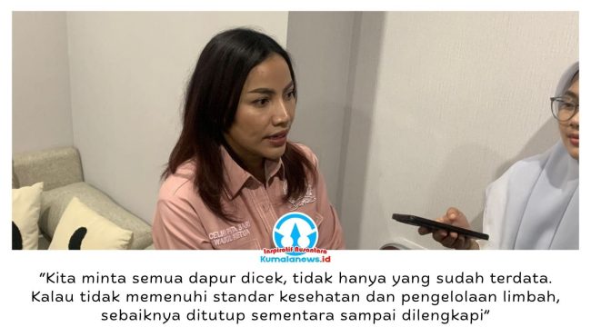 Wakil Ketua Dewan Perwakilan Rakyat Daerah (DPRD) Kota Samarinda, Celni Pita Sari, memberikan keterangan terkait komitmen lembaganya dalam memperketat pengawasan pelaksanaan program Makan Bergizi Gratis (MBG), khususnya pada dapur-dapur penyedia makanan yang beroperasi di lapangan. Foto: Yana Ashari.