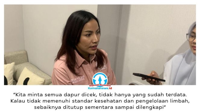 
 Wakil Ketua Dewan Perwakilan Rakyat Daerah (DPRD) Kota Samarinda, Celni Pita Sari, memberikan keterangan terkait komitmen lembaganya dalam memperketat pengawasan pelaksanaan program Makan Bergizi Gratis (MBG), khususnya pada dapur-dapur penyedia makanan yang beroperasi di lapangan. Foto: Yana Ashari.