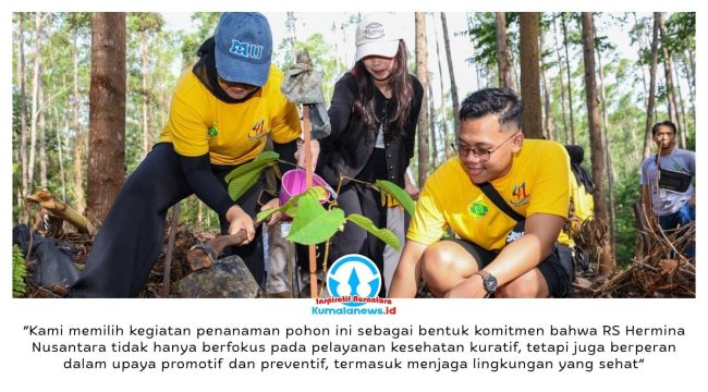 Hermina Hospitals Group bersama Otorita IKN dan berbagai mitra pembangunan kawasan Nusantara memperingati HUT ke-41 melalui kegiatan penanaman pohon di MHHT IKN, Rabu (22/04/2026). Dok: Humas Otorita Ibu Kota Nusantara.