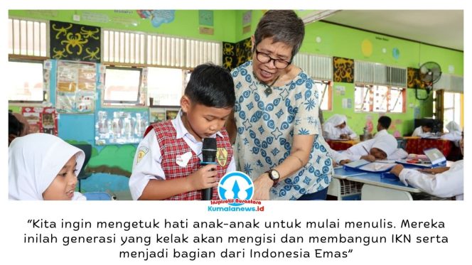 
 Otorita IKN bekerja sama dengan INOVASI menyelenggarakan pelatihan menulis cerita anak di SDN 019 Sepaku yang diikuti 24 siswa dari delapan sekolah dasar di Gugus 1 Sepaku. Dok: Humas Otorita Ibu Kota Nusantara.