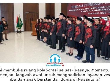 Pengurus Perkumpulan Obstetri dan Ginekologi Indonesia (POGI) Cabang Kalimantan Timur periode 2025–2028 resmi dilantik di Ibu Kota Nusantara (IKN), Sabtu (18/4/2026), di Ruang Multifunction Hall Kemenko 4, sebagai momentum memperkuat kolaborasi dalam meningkatkan layanan kesehatan ibu dan anak. Dok: Humas Otorita Ibu Kota Nusantara.