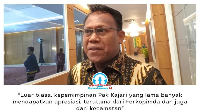 
 Ketua Komisi I DPRD Kota Samarinda, Samri Shaputra, menyampaikan apresiasi atas kinerja Kepala Kejaksaan Negeri (Kajari) Samarinda sebelumnya saat menghadiri acara pisah sambut di Ballroom Hotel Puri Senyiur Samarinda, Rabu malam (15/4/2026). Foto: Yana Ashari.