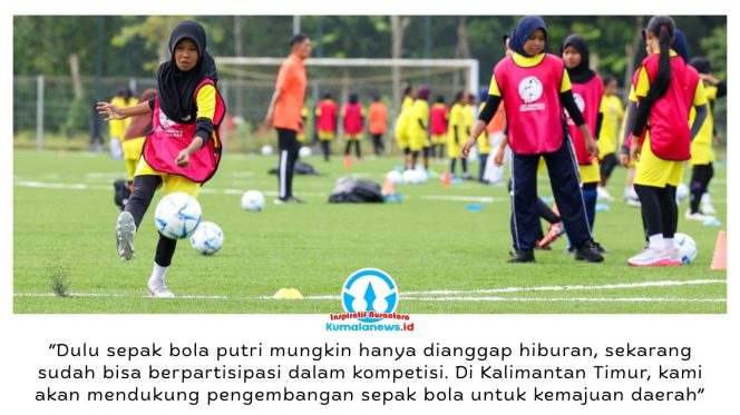 
 Sebanyak 140 siswi dari jenjang SD hingga SMP di wilayah delineasi IKN antusias mengikuti AFC Women’s Football Day 2026 di PSSI Training Center IKN. Dok: Humas Otorita ibu Kota Nusantara.