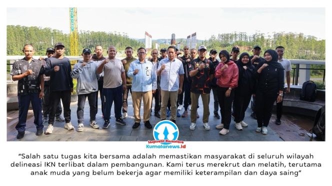 
 Otorita Ibu Kota Nusantara (IKN) bekerja sama dengan Polda Kalimantan Timur menyelenggarakan pelatihan tenaga pengamanan bagi masyarakat lokal. Dok: Humas Otorita Ibu Kota Nusantara.