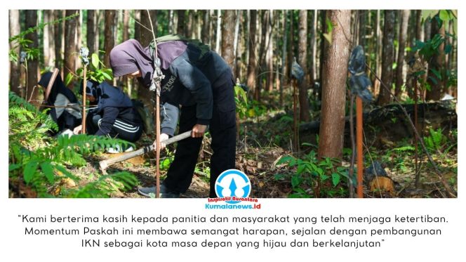 
 Suasana libur panjang Paskah di Ibu Kota Nusantara (IKN) tahun ini terasa berbeda. Di tengah pembangunan yang terus berjalan, ribuan pengunjung tidak hanya datang untuk melihat perkembangan kawasan, tetapi juga berpartisipasi dalam kegiatan penanaman pohon serta menikmati berbagai destinasi wisata. Dok: Humas Otorita Ibu Kota Nusantara
