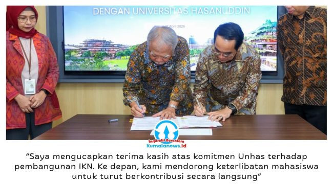 Otorita IKN menandatangani nota kesepahaman dengan Universitas Hasanuddin di bidang pendidikan, penelitian, dan pengabdian kepada masyarakat. Dok: Humas Otorita Ibu Kota Nusantara.