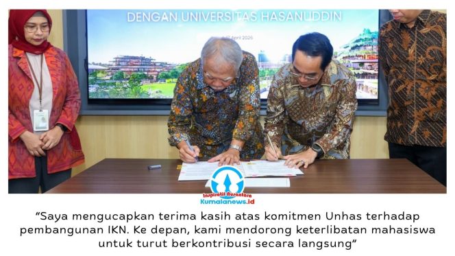 
 Otorita IKN menandatangani nota kesepahaman dengan Universitas Hasanuddin di bidang pendidikan, penelitian, dan pengabdian kepada masyarakat. Dok: Humas Otorita Ibu Kota Nusantara.