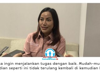 Wakil Ketua DPRD Kota Samarinda, Celni Pita Sari, menyampaikan keprihatinannya atas insiden yang menimpa seorang jurnalis perempuan saat meliput aksi demonstrasi pada Selasa (21/4/2026), saat ditemui awak media pada Kamis (23/4/2026). Foto: Yana Ashari.