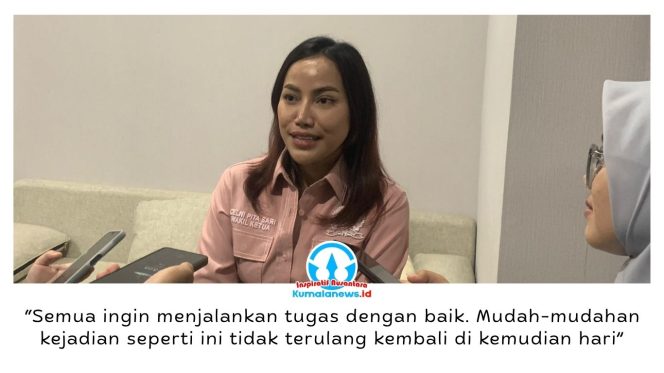 
 Wakil Ketua DPRD Kota Samarinda, Celni Pita Sari, menyampaikan keprihatinannya atas insiden yang menimpa seorang jurnalis perempuan saat meliput aksi demonstrasi pada Selasa (21/4/2026), saat ditemui awak media pada Kamis (23/4/2026). Foto: Yana Ashari.
