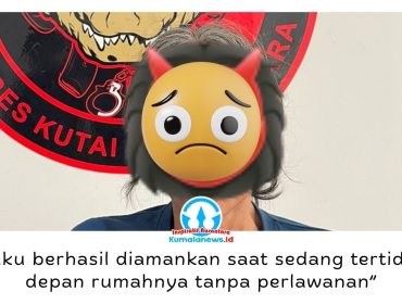 Pelaku berinisial JC berhasil diamankan oleh Tim Alligator Satreskrim Polres Kutai Kartanegara saat dalam kondisi tertidur di depan rumahnya. Foto: Tim Alligator Satreskrim Polres Kukar.