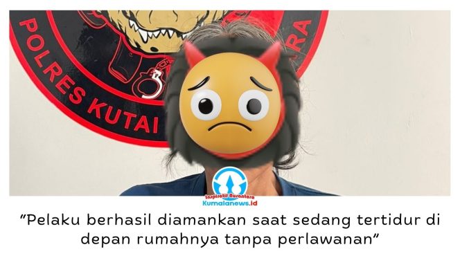 
 Pelaku berinisial JC berhasil diamankan oleh Tim Alligator Satreskrim Polres Kutai Kartanegara saat dalam kondisi tertidur di depan rumahnya. Foto: Tim Alligator Satreskrim Polres Kukar.